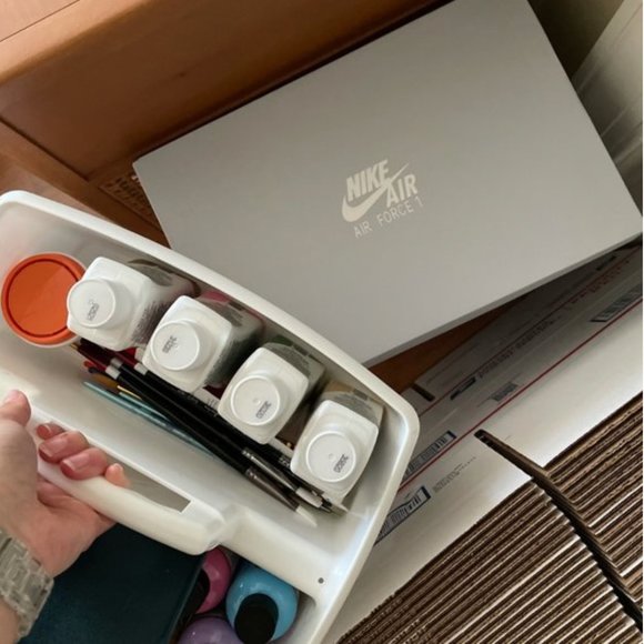 Nike Air Force 1 blue Custom - Picture 3 of 4